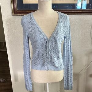 American Eagle Outfitters Light Blue V-Neck Sweater
